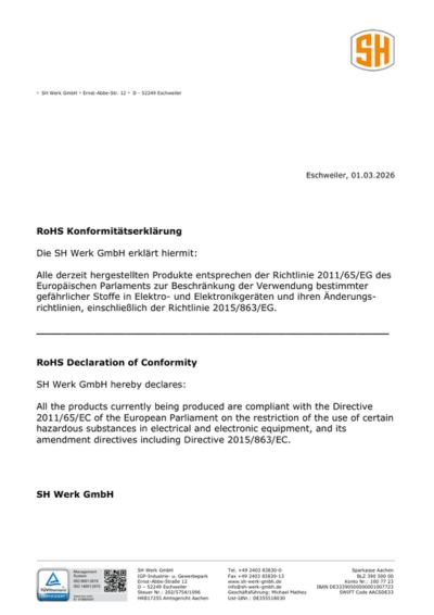 RoHS Konformitätserklärung 
