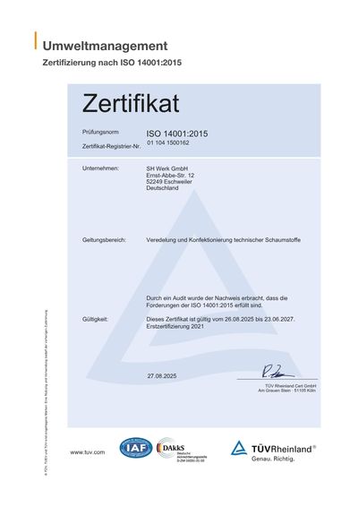 Vorschau Zertifikat Umweltmanagement